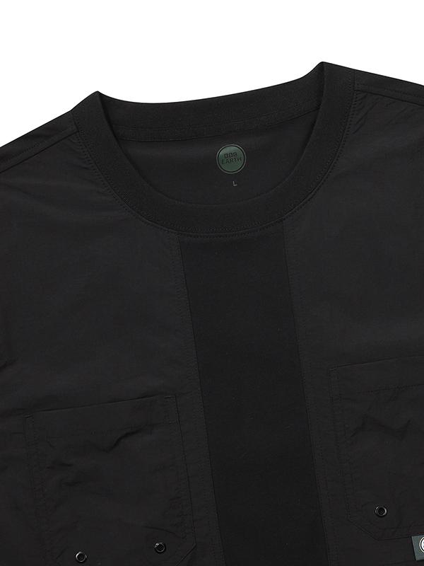 BBC EARTH Woven Patch Pocket Short Sleeve T-Shirt_Black