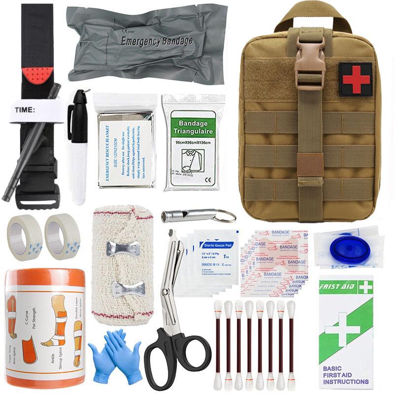 Tactical Outdoor Travel First Aid & Survival Kit