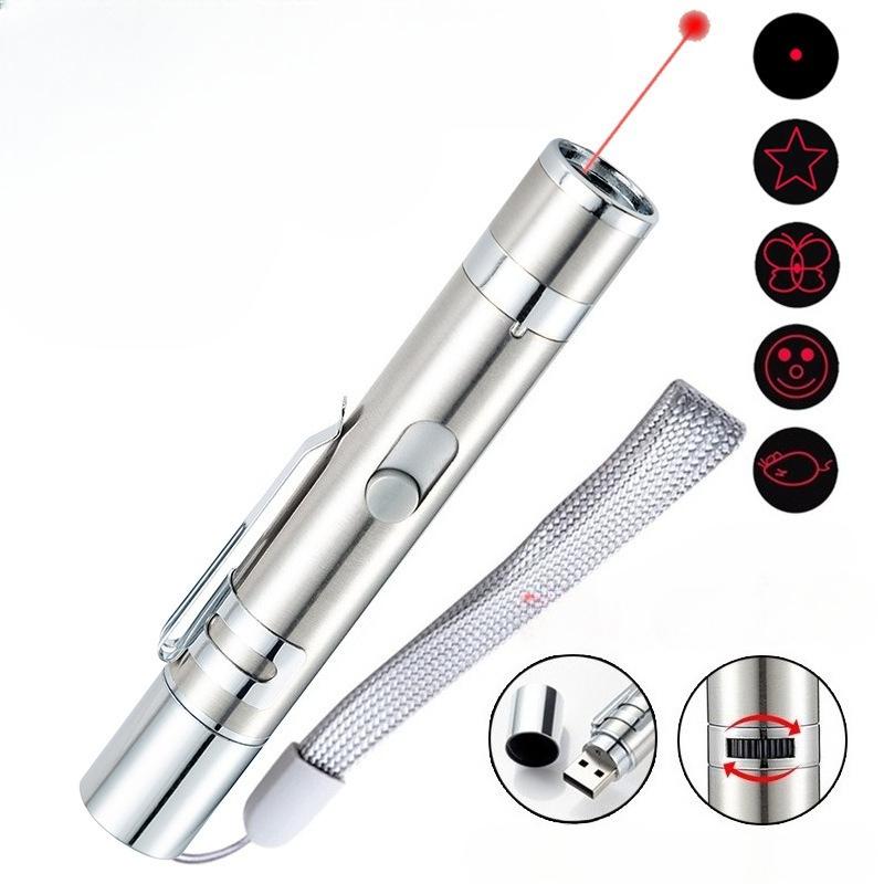 USB Charging Multi-functional Infrared Laser Multi-pattern Self-entertainment Interactive Pen Tip Cat Toy Laser Cat Teaser