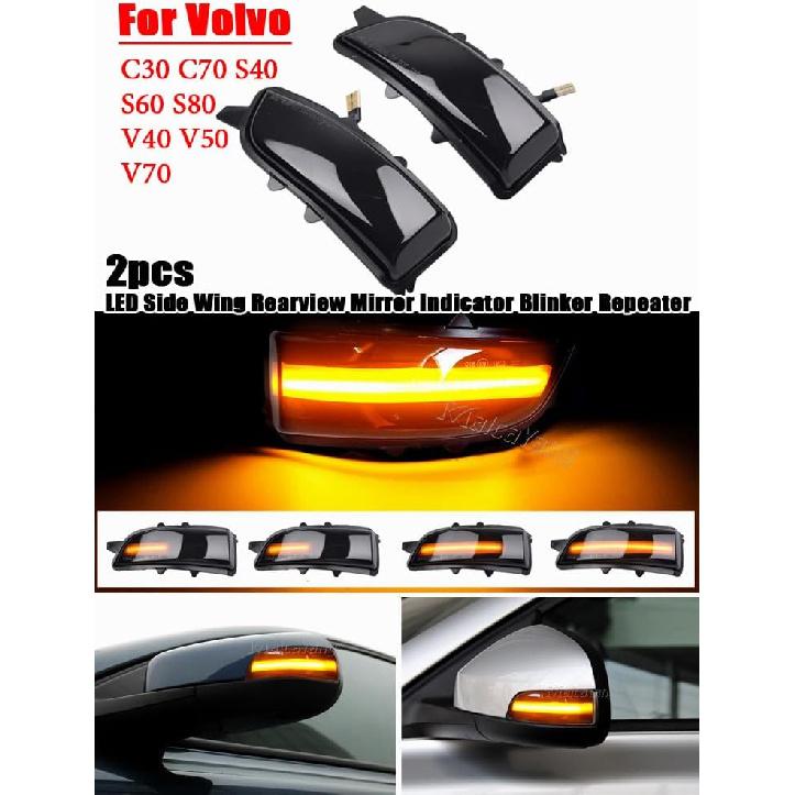 Malcayang Side Mirror Turn Signal Indicator Sequential Dynamic Blinker Light Replacement Compatible with Volvo C30 C70 S40 V40 V50 V70 S60