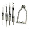 Square Hole Drill Fixed Bracket Steel with 4 Bits Woodworking Durable for Machines
