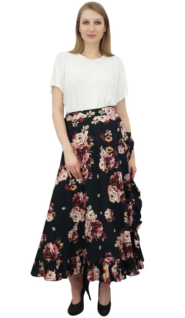 Phagun Женская накидка Magic с цветочным принтом и хлопковым поясом и оборками