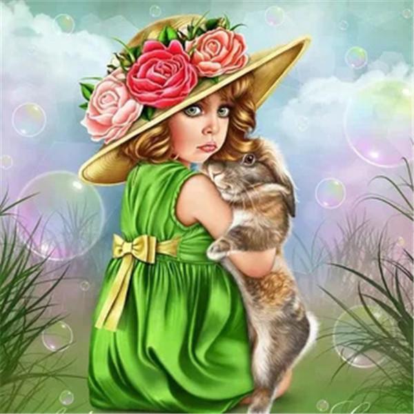 5D алмазная живопись для девочек, алмазная вышивка, круглый пейзаж, сад, картина из стразов, мозаика, портрет, декор для детской комнаты