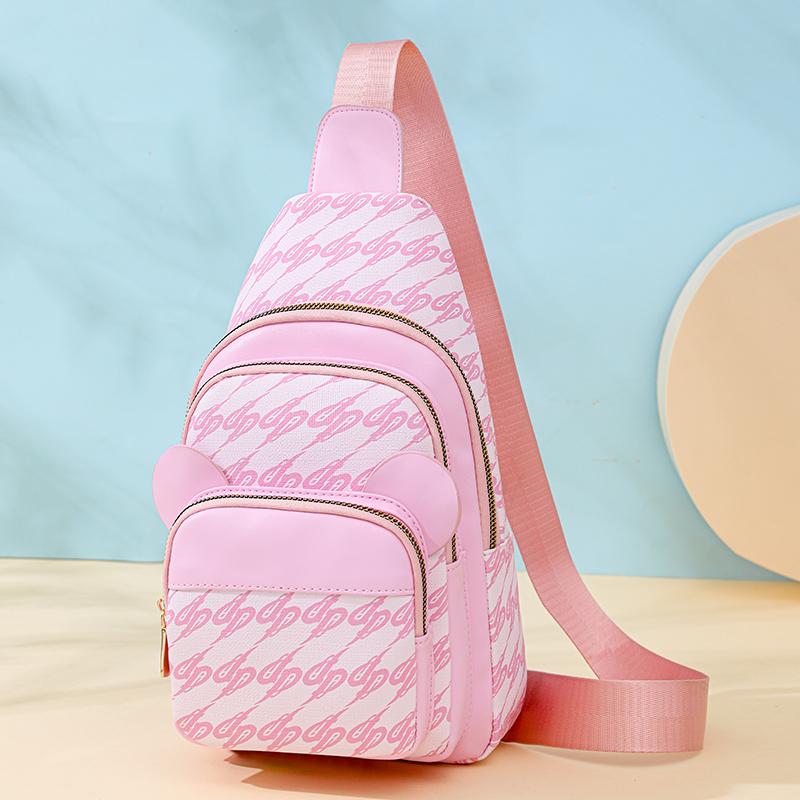 Print Chest Bag Women's Shoulder Bag Multi-Functional Soft Leather Crossbody Bag