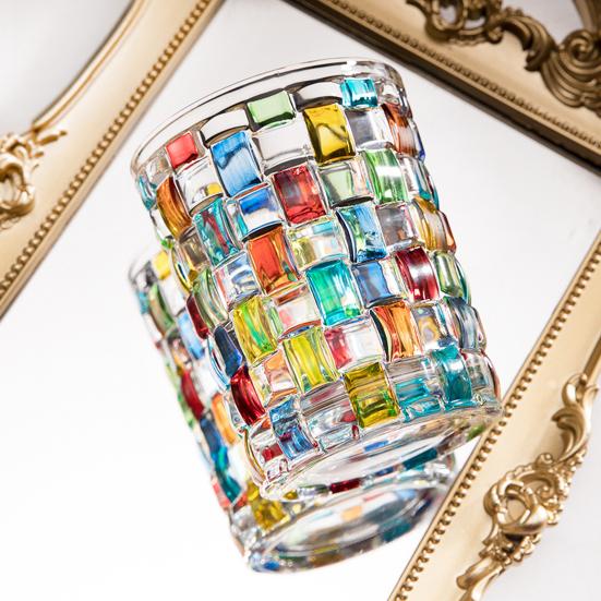 Красочные расписанные вручную стаканы для виски в готическом рок-стиле, бокалы для вина из ослепительного цветного натрий-кальциевого стекла