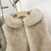 Популярный новый жилет из лисьего меха зимний с капюшоном короткий стильный экологичный тонкий мех жилет жилет жилет