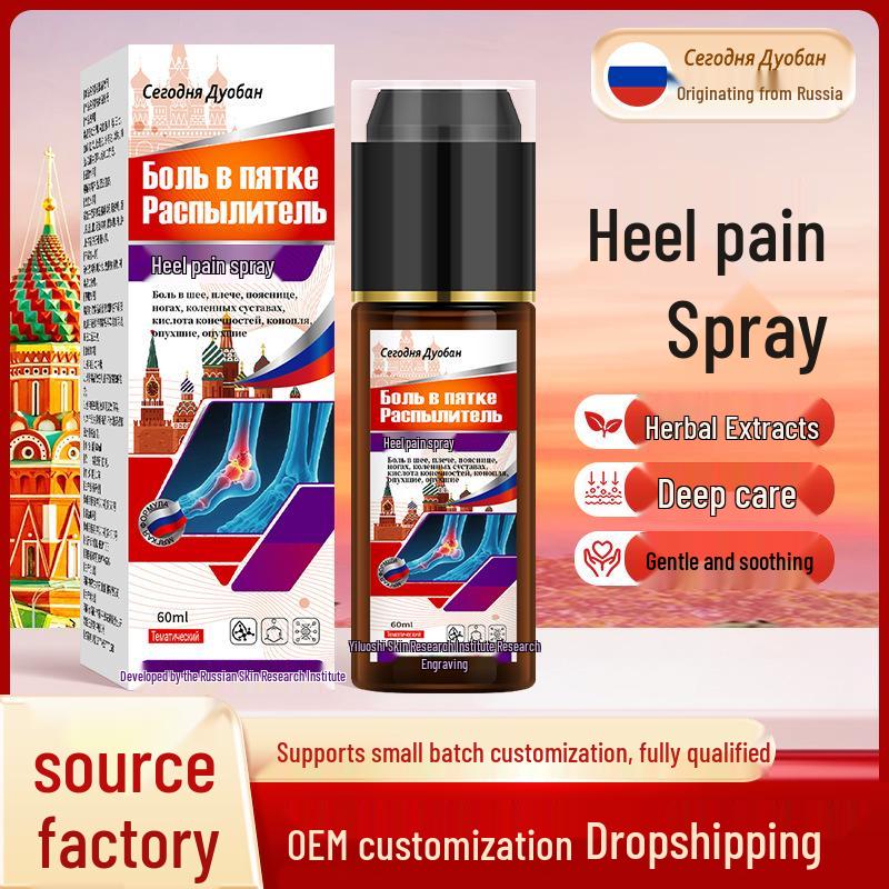 Heel Pain Relief Set: Spray, Patch, Cream, & Liquid for Tendon & Sole Pain