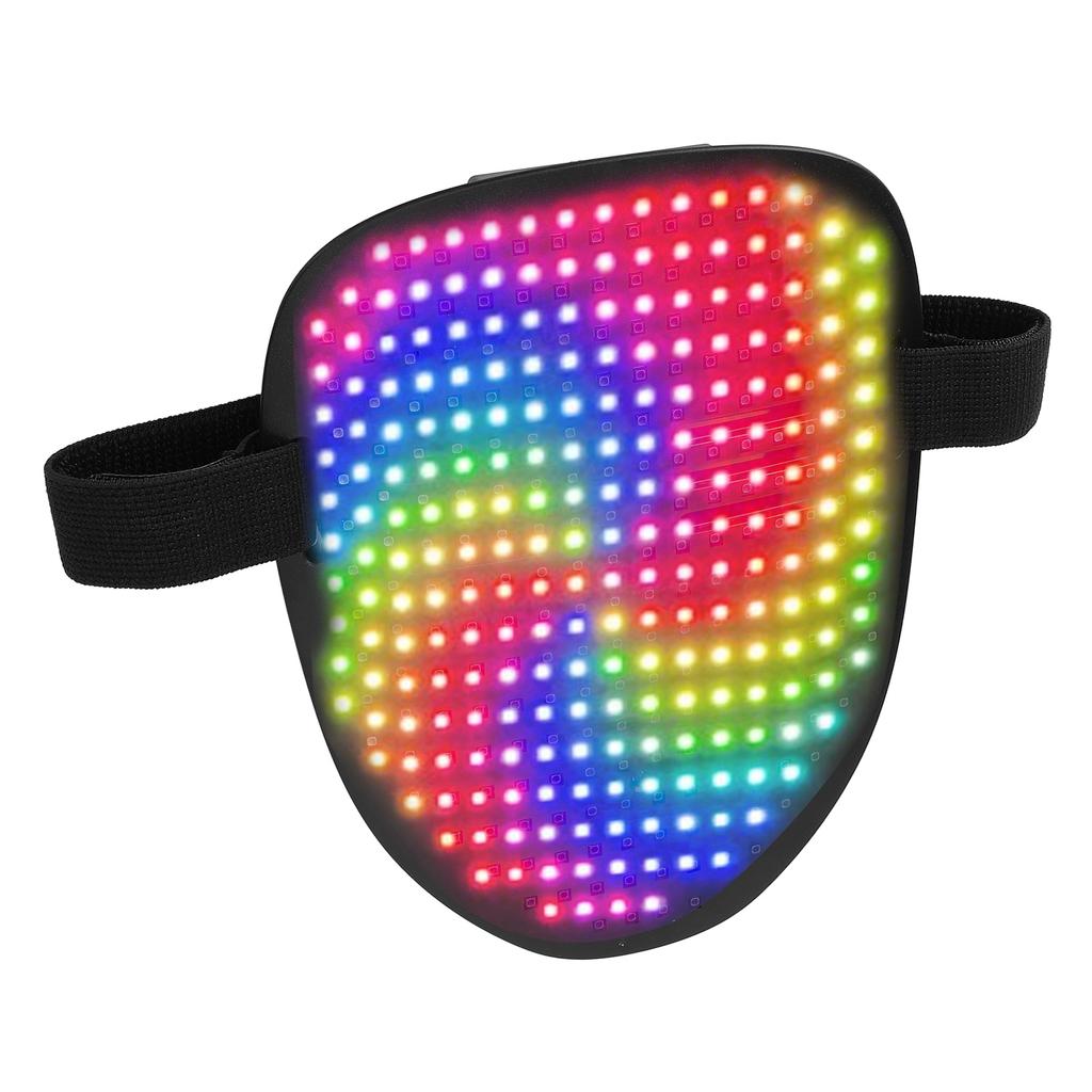 Подсветка для лица 25 статических и 25 движущихся изображений Перезаряжаемый светодиодный трансформирующийся чехол для лица