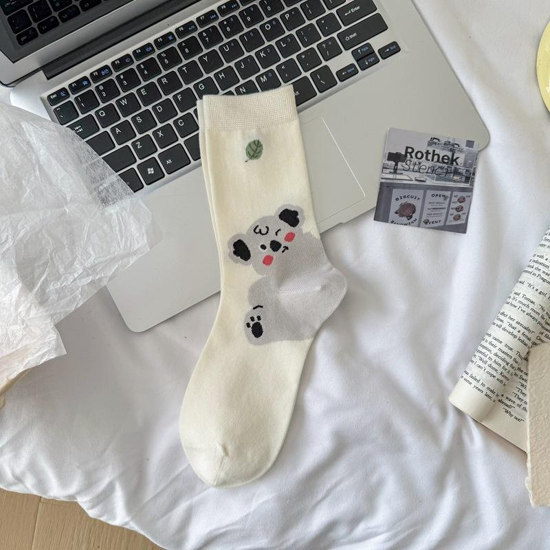Женские весенне-летние модные все виды милых бесшовных сетчатых хлопковых носков-трубок с животными