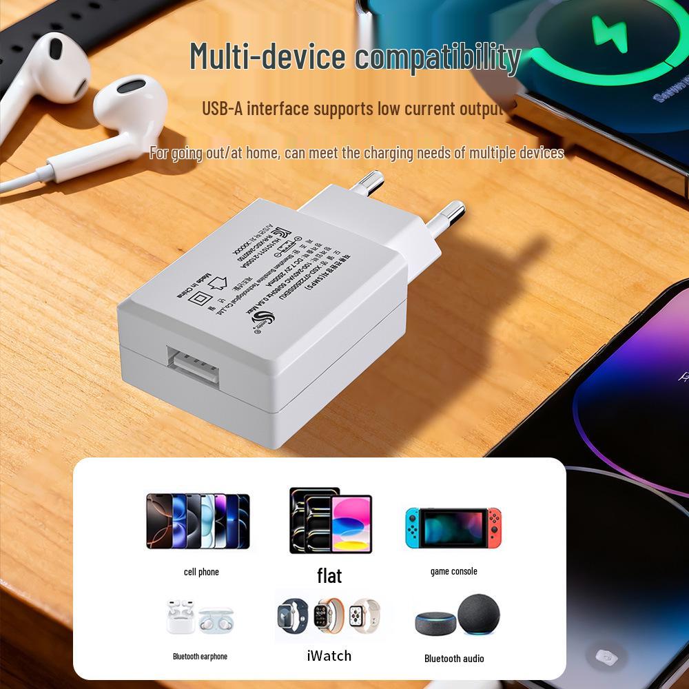 USB-зарядное устройство 5V2A, сертифицированное KCC, корейский стандарт, маленький адаптер для умного дома 5V1A
