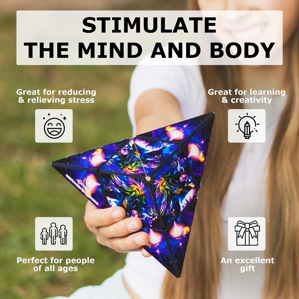 SHASHIBO Shape-Shift Box — отмеченный наградами запатентованный кубик-фиджет с 36 редкоземельными магнитами — трансформируется в более чем 70 форм