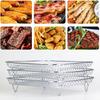 1 Set Stainless Steel Dehydrator Rack Three-layers Stackable Square Dishwasher Safe Roasting Steamer Rack Kitchen Fryer Accessories