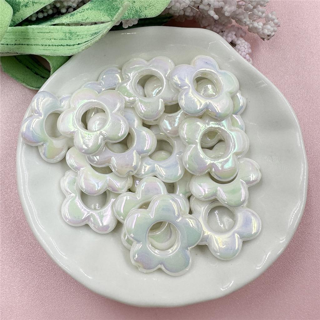 Высококачественные бусины из материала ручной работы, креативные 19 мм акриловые иллюзорные цветные пятиугольные цветочные модные ювелирные аксессуары для изготовления сережек и ожерелий