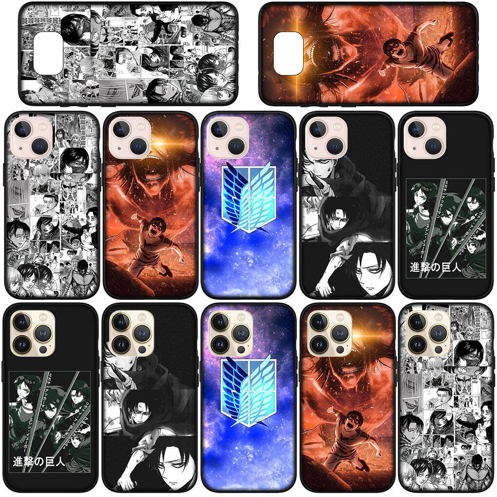 for Motorola Moto Edge 70 60 50 G54 G86 Samsung Galaxy S25 iPhone 17 16 15 Xiaomi Redmi Note 14 13 Pro Case Wallpaper Attack on Titan Eren Jaeger Levi