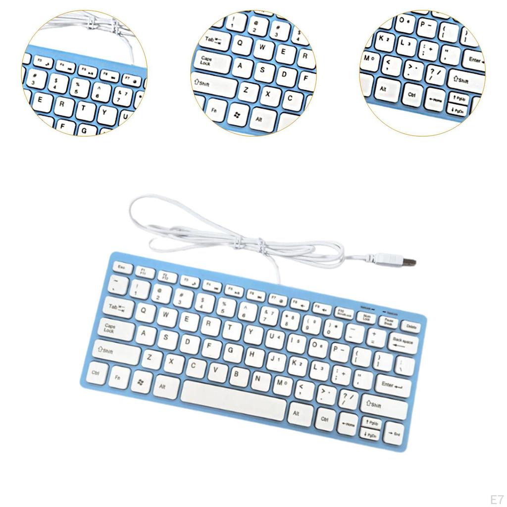 Проводная USB-клавиатура, 78 клавиш, мини-профессиональная, идеальные подарки, подключи и играй, бесшумное нажатие клавиш, удобная