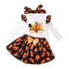 Детские наряды на День благодарения для девочек с длинными рукавами, индейка, комбинезон, юбка-пачка, комплект одежды для новорожденных