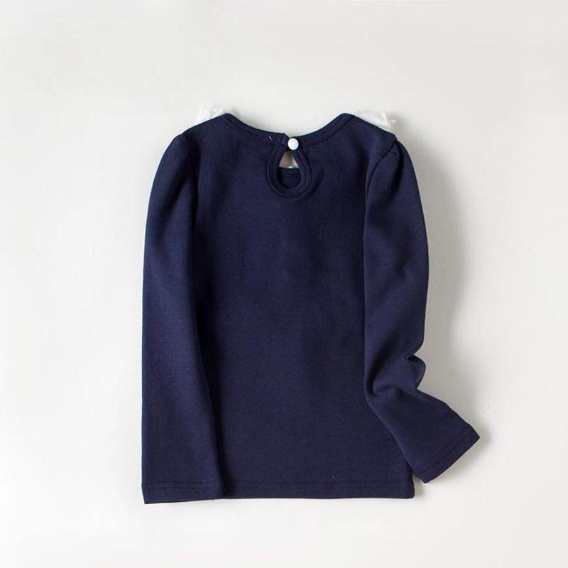 YUBAOBEI Spring Baby Girls Lace Flower Blouse Kids Bow Tops Tees Cotton Shirts Toddler Children Clothes