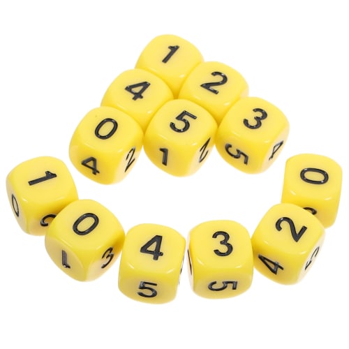 Sewroro 12pcs Number Dice Props Board Game Accessories Number Dice Math Learning