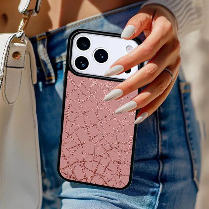 Чехол для телефона с узором 'Золотая Роза Блестки Розовое Сердце' Для iPhone 17 Air 14 15 13 12 Max Чехол Для Apple 14 15 16 16e 11 Pro Max Plus
