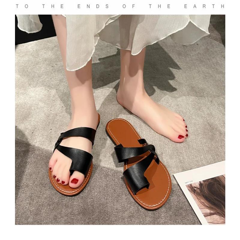 Модные римские женские тапочки сандалии ретро женские гладиаторы повседневные туфли с застежкой-молнией мягкие плоские пляжные тапочки для улицы летние домашние тапочки