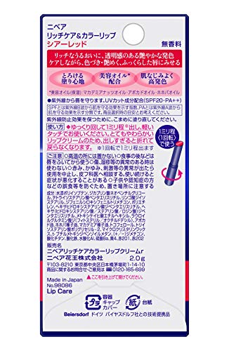 Nivea Rich Care and Color Lip Balm Sheer Red 2g