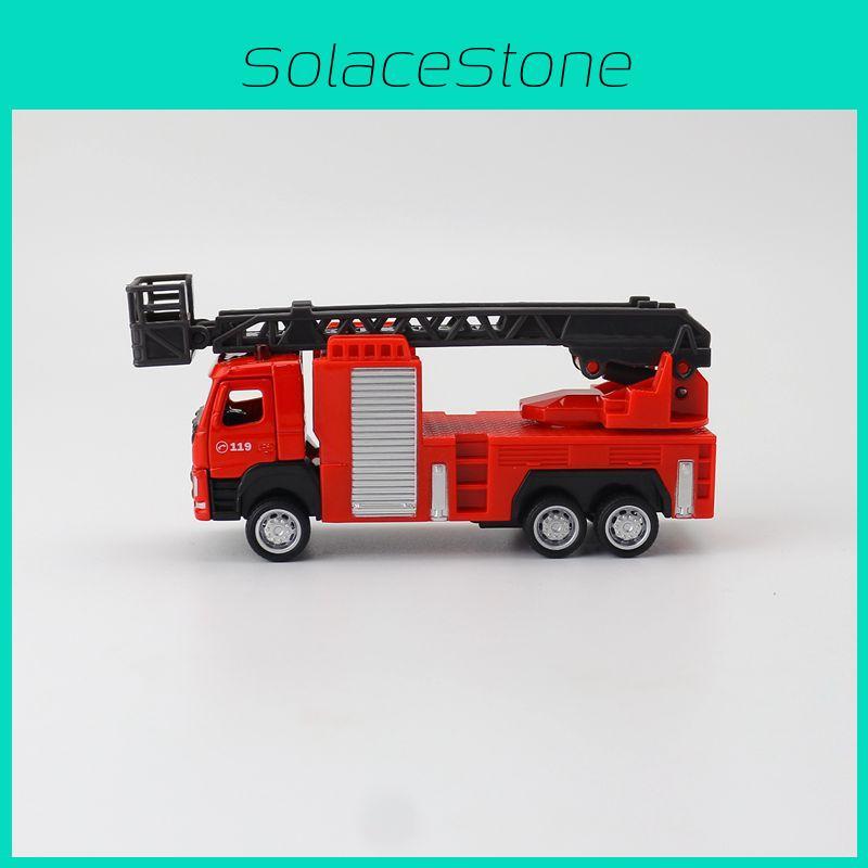 Simulation Alloy Ladder Fire Truck Model Toy For Collection Display And