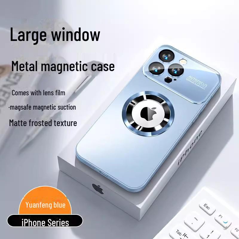 Магнитный матовый защитный чехол для iPhone 15, 14 и 13 Pro Max — защита от падений, большой дизайн с окном