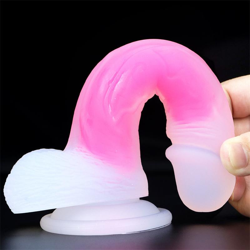 Женский дилдо силиконовый продукт имитация для взрослых маленький прозрачный светящийся мягкий секс-игрушка