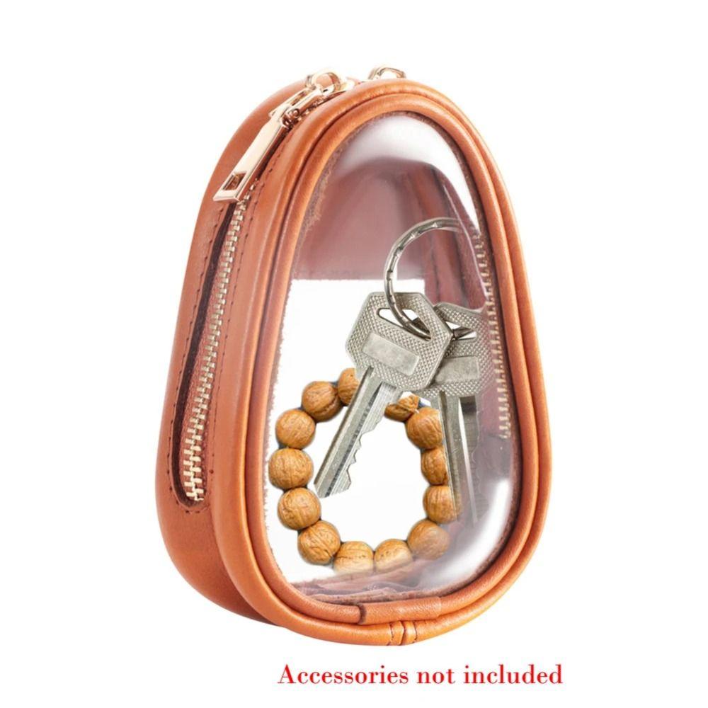 Leather Material Portable Jewelry Bag Retro Style Stylish Storage Jewelry Organizer Bag Organizer Function Transparent Design