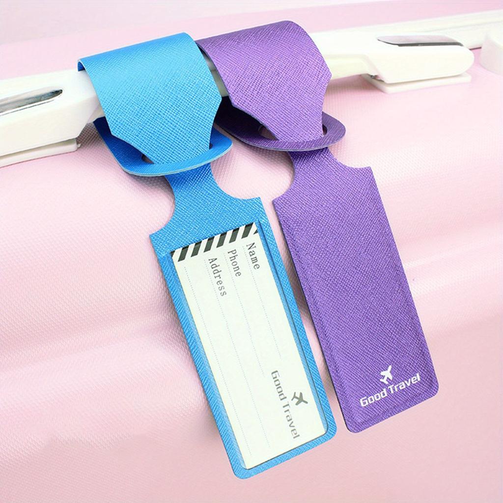 PU Leather Luggage Tag Suitcase Identifier Label Baggage Boarding Bag Tag Name ID Address Holder Anti Loss Travel Accessories