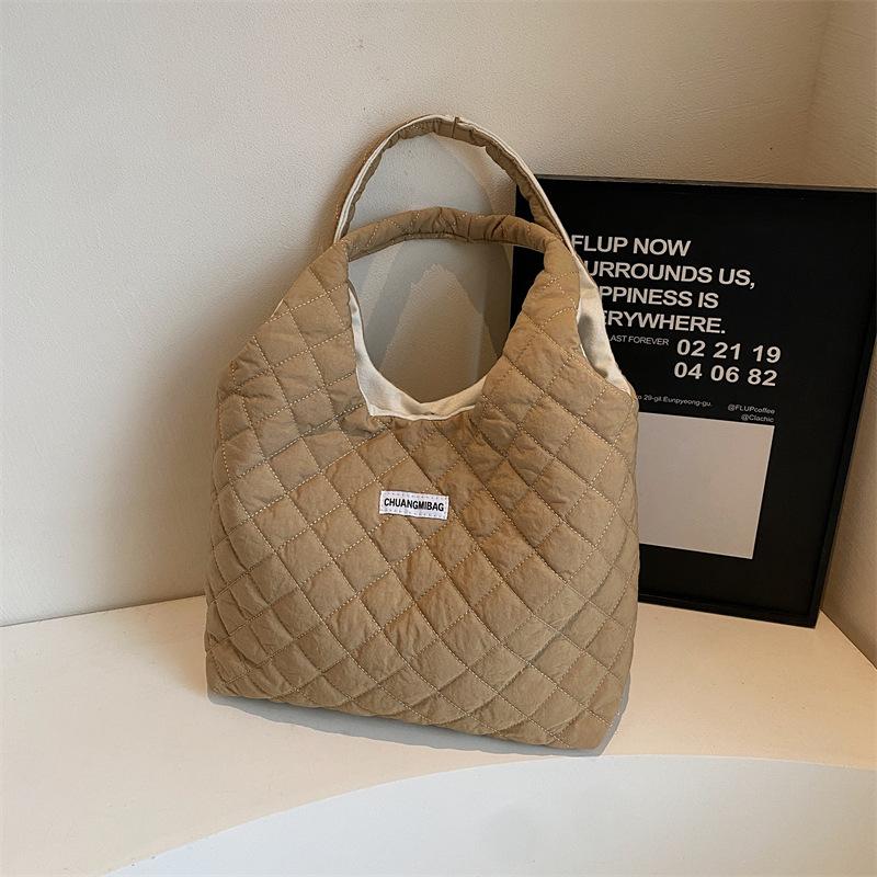 Niche Simple And Versatile Shoulder Bag Commute To Work Autumn And Winter Trend Fashion Cotton Clothes Tote Bag