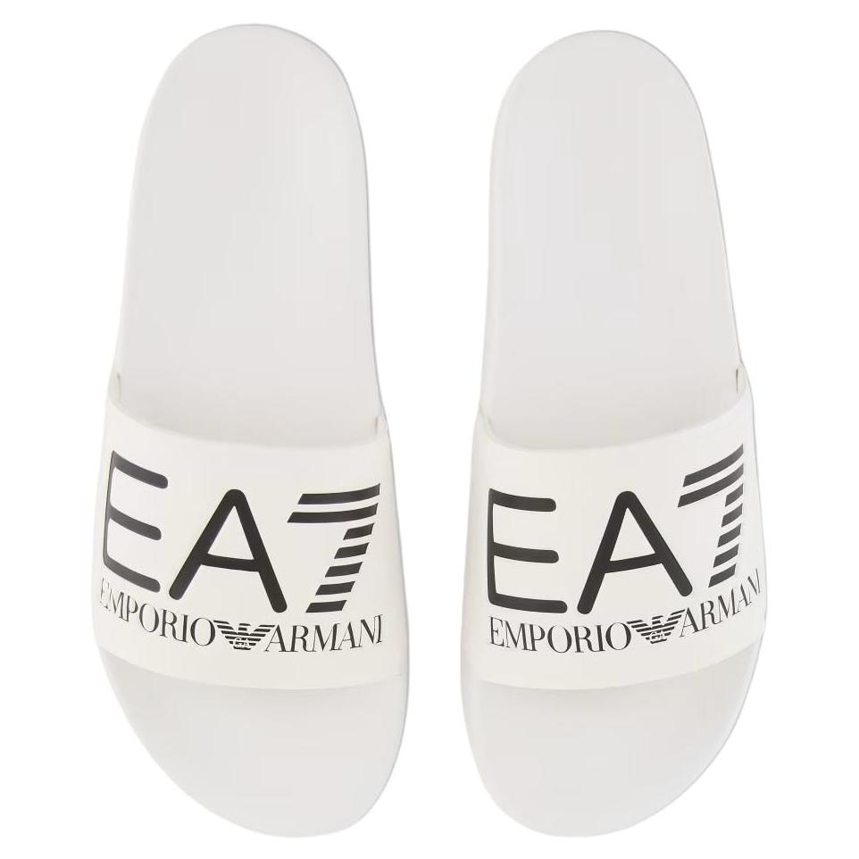 Emporio Armani EA7 Плоские сандалии-шлепанцы с открытым носком Унисекс Обувь Белый 7X000108AF15118U0001