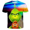 Summer New Green Hair Monster 3D Digital Printed Casual Loose Breathable Women's Short Sleeve Round Neck T-shirt