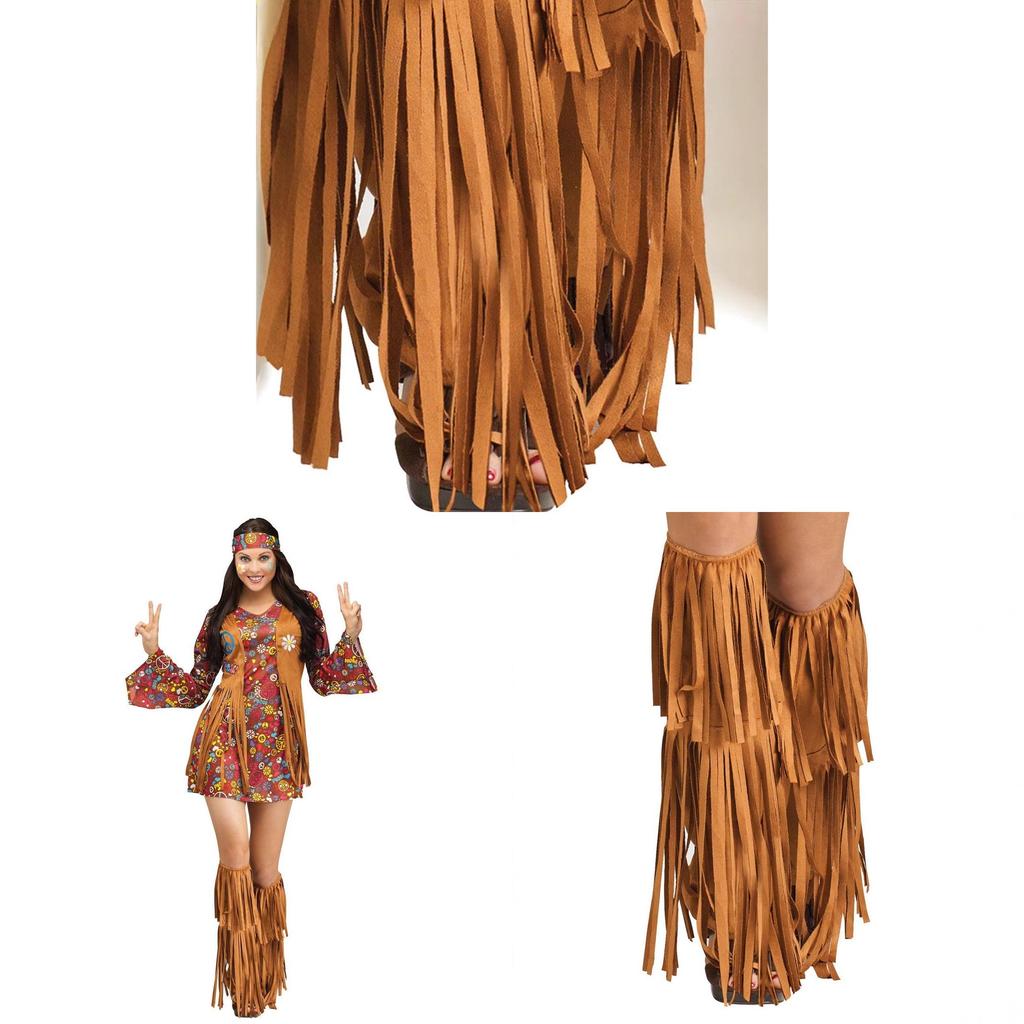 Хэллоуин Фестиваль Хиппи Замшевые Чехлы На Сапоги С Бахромой Для Женщин