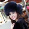Шапка из натурального лисьего меха, женские шапки Skullies из лисьего меха, зимние теплые шапки, шапка из натурального лисьего меха, шапки-бомберы