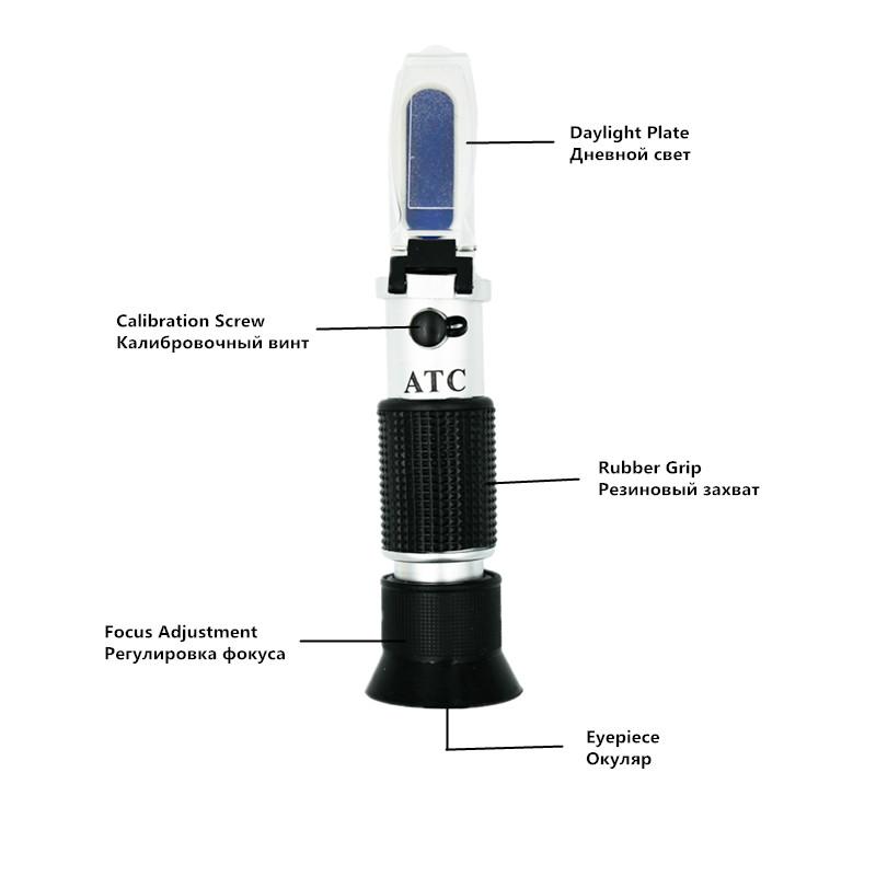 2 in 1 Brix/Salt Refractometer 0-32% Sugar Refractometer 0-28% Salinity Tester ATC Handheld Refractometer for Brine Fruit Marine