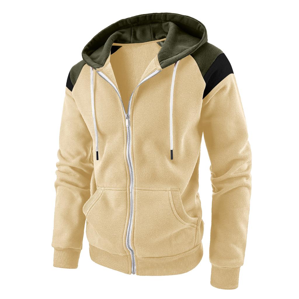 Men's Hoodie Fleece Cool Casual Winter Apparel Hoodies Sweatshirts Casual Sports Cardigan Long Sleeved Zipper Top Men Clothing
