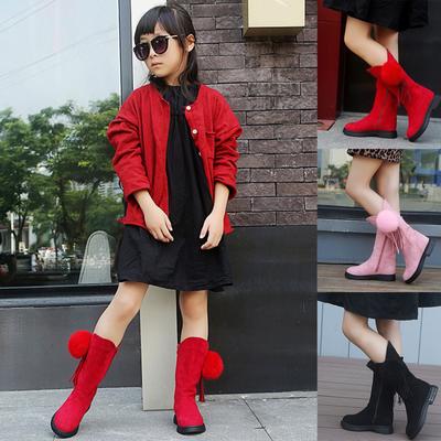 Бархатные туфли принцессы с узлом для малышей, модные кожаные сапоги