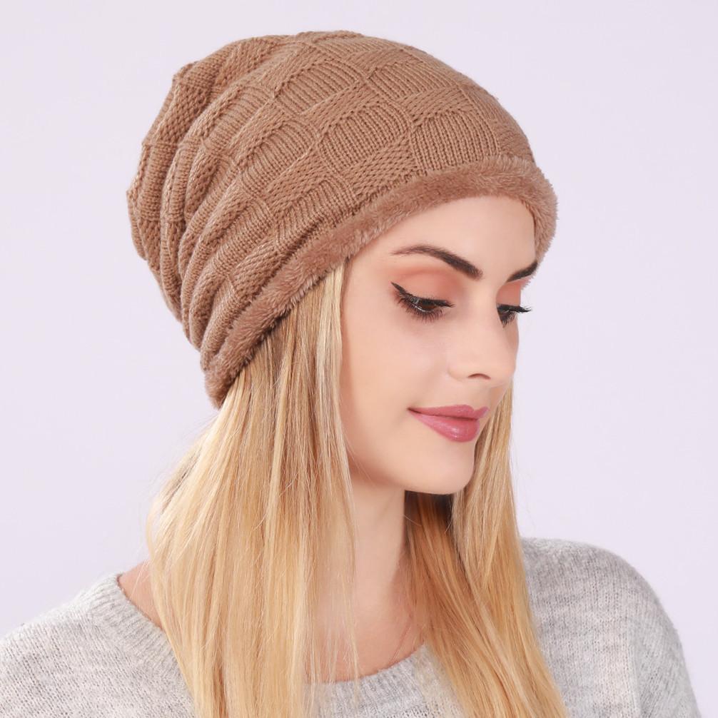 Pleated Velvet Men's and Women's Pullover Hats Autumn and Winter Knitted Checkered Confinement Ear Protection Warm and Cold-proof Woolen Hats