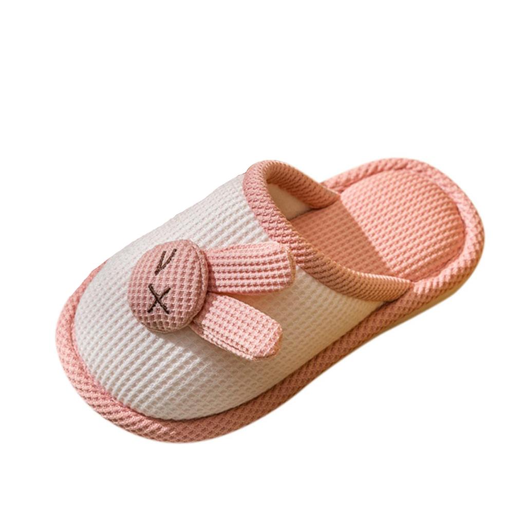 Детские зимние домашние бесшумные тапочки из хлопка и пеньки с мультяшным морковным принтом