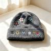 Colored flower embroidered knitted hat women's autumn and winter, flanged letter cold hat versatile warm wool hat student pullover