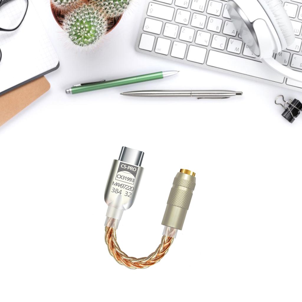 USB C 32 бит 384 кГц USB C на 3,5 мм адаптер с чипом CX31993 MAX97220 USB C адаптер для наушников 3,5 мм адаптер