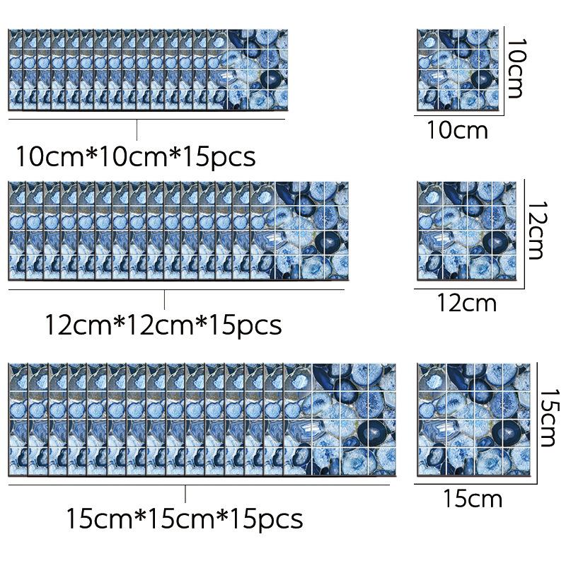 10 шт., наклейки на стену с имитацией синего мрамора, имитация кирпича, украшение для спальни, водонепроницаемые самоклеящиеся обои в виде плитки
