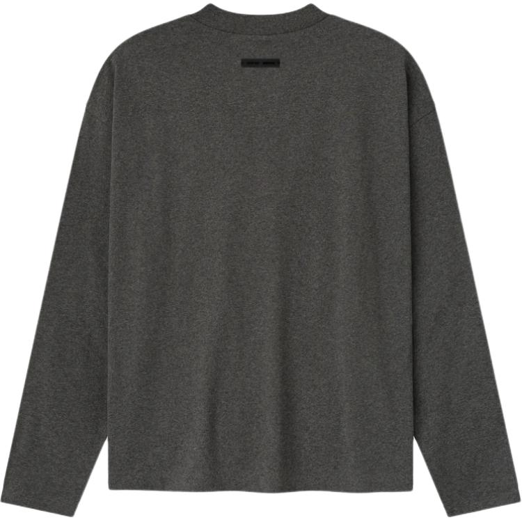 Fear of God Essentials Мужские топы с вышивкой, классический крой, с длинным рукавом, угольно-серый меланж, серый 125HO254201F