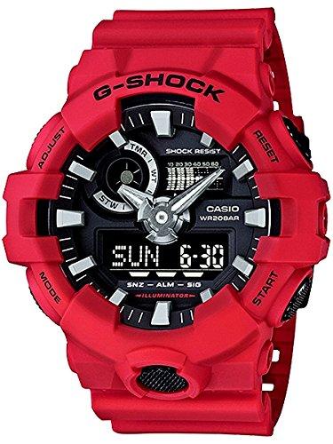 Casio G-SHOCK GA-700 Ana-Digi Watch 20 ATM Water Resistant Men's GA-700-1A GA-700-1B GA-700-4A Red