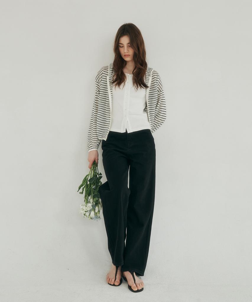 LOSSYROW Calm Line Semi Wide Denim Black