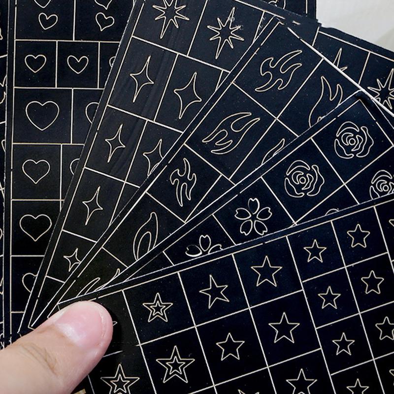 Hallow Star Heart Butterfly Nail Forms Fringe Tip Guides Sticker Diy Nail Art Tips Stickers Stencil Strips Manicure Tool Salon
