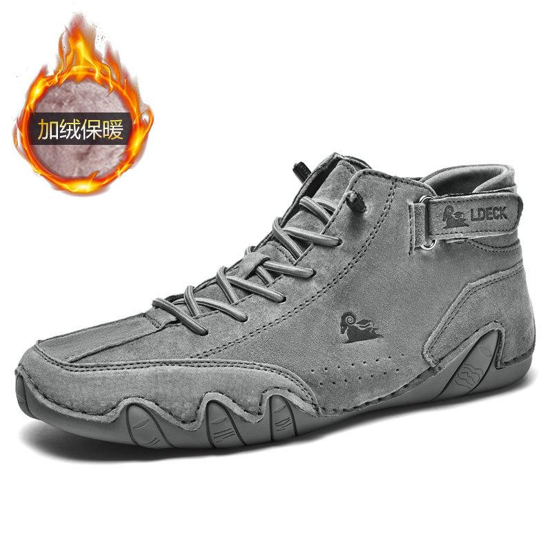 LDECK Large Size Octopus High Top Men's and Women's Sports and Leisure Shoes Top Leather Martin Boots