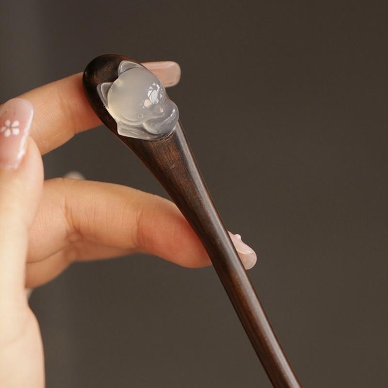 Ручная работа из лисы, винтажные женские палочки для волос в китайском стиле, модные аксессуары для длинных волос для девочек