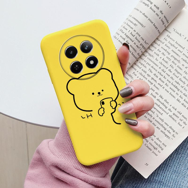 Case For Redmi 14C 4G 14R 5G A4 Note 14 Pro Poco C67 Cute Heart Flower Back Cover Soft Silicone Matte Protective Fundas Cartoon
